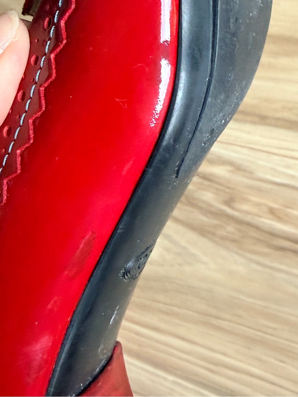 Tod's Red Patent Leather Pointed Penny Loafers w/ Kitten Heal S- 38 1/2 - 8 1/2 - Picture 11 of 11